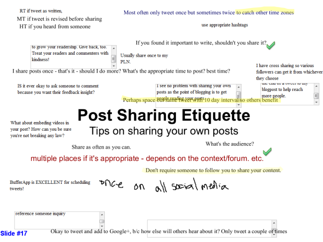 Post Sharing etiquette